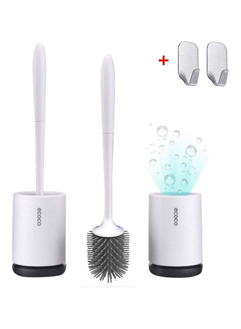 Toilet Brush and Holder,Constructed of Durable ThermoPlastic Rubber,Ventilation hole,Includes brush head,Wall-mounted- 1pcs